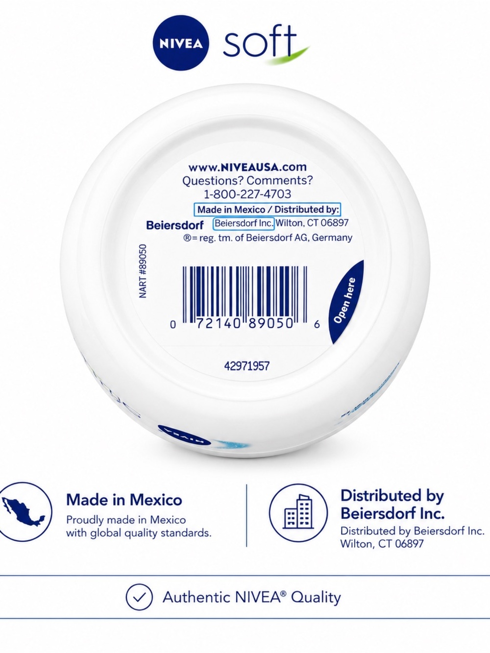 NIVEA Soft Moisturizing Cream — White - Picture 4 of 4